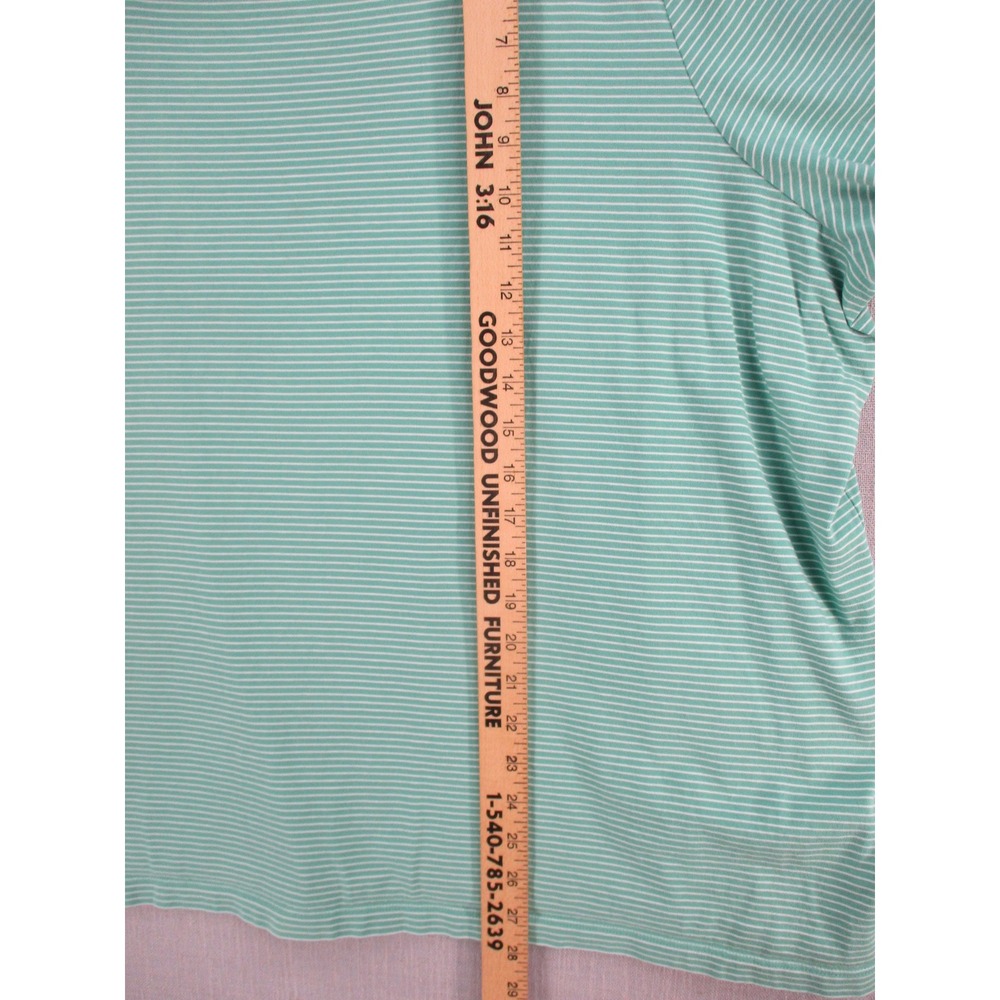 Lands‎ End Womens 3X Green White Striped Square Neck Cotton T-Shirt 67510163411 - Picture 6 of 10